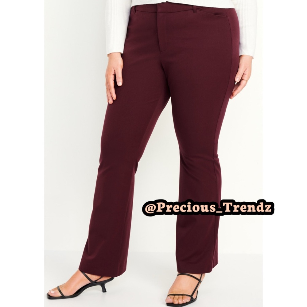Old Navy High-Waisted Pixie Flare Pants Size 0 “Burgundy”